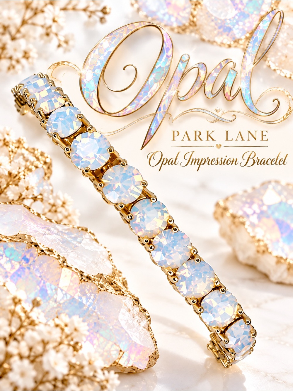 Park Lane Women’s Opal Impression Tennis Bracelet Statement Casual Jewelry